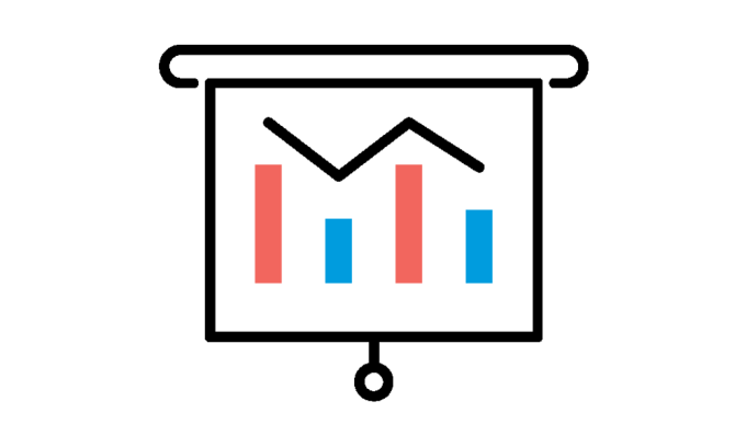 bar graph on a screen